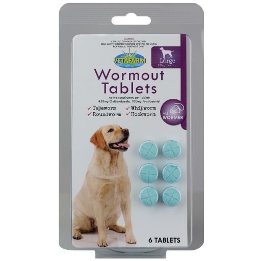 Wormout Tablets - Broad Spectrum Wormer for Dogs & Cats - Livi PetVetafarm