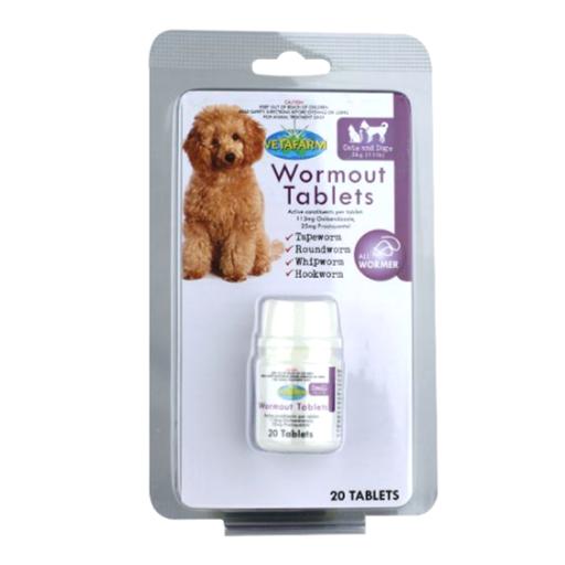 Wormout Tablets - Broad Spectrum Wormer for Dogs & Cats - Livi PetVetafarm