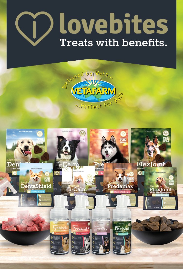 Vetafarm Lovebites Health treats for dogs and cats-- Livi Pet Products