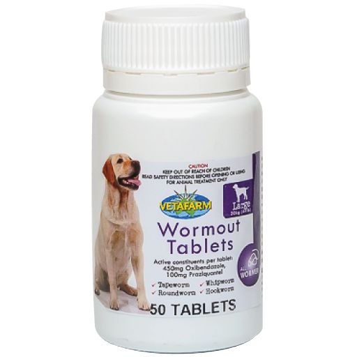 Wormout Tablets - Broad Spectrum Wormer for Dogs & Cats - Livi PetVetafarm