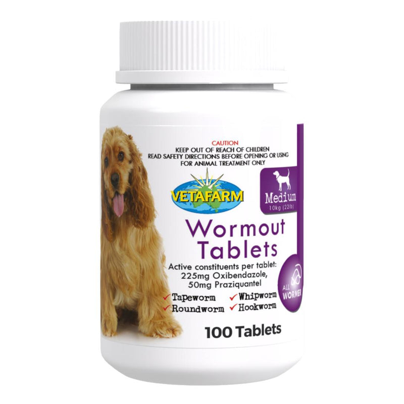 Wormout Tablets - Broad Spectrum Wormer for Dogs & Cats - Livi PetVetafarm