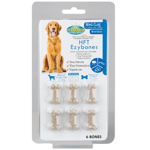 HFT Ezybones - for Heartworm, Tapeworm, & Fleas in Dogs